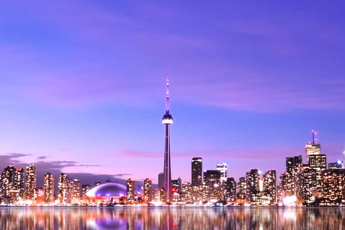 Toronto skyline evening